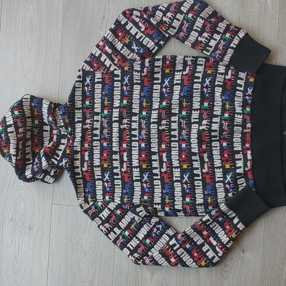 Vintage L.A.M.B. Around The World Sweatshirt Hoodie GUC size Medium - Picture 11 of 12